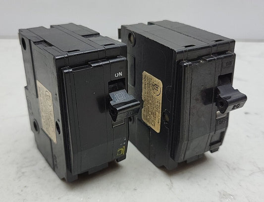 2 Pack Square D QO220 20A 120/240V 2-Pole Circuit Breaker 10kA *USED