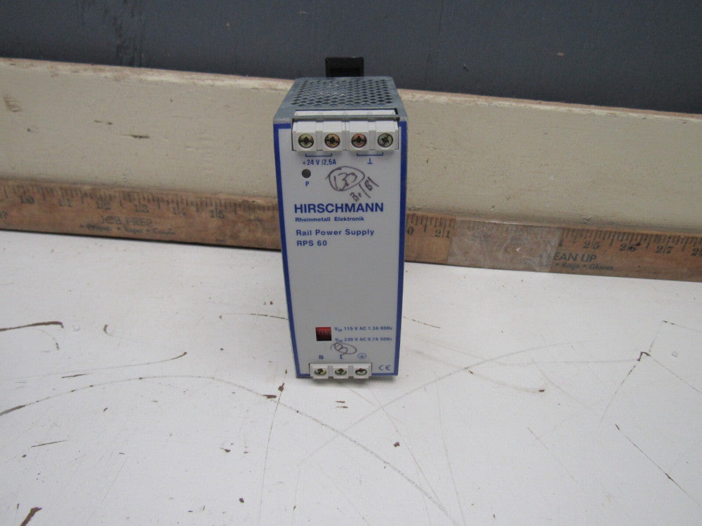 HIRSCHMANN RPS60 POWER SUPPLY 115/230V 24VDC/2,5A,  MAKE OFFER!