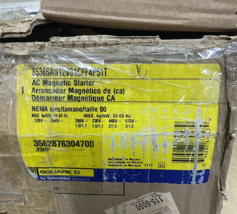 8536AG12V81CFF4P51T  Square D Size 00 Starter CONTROL BOX N1