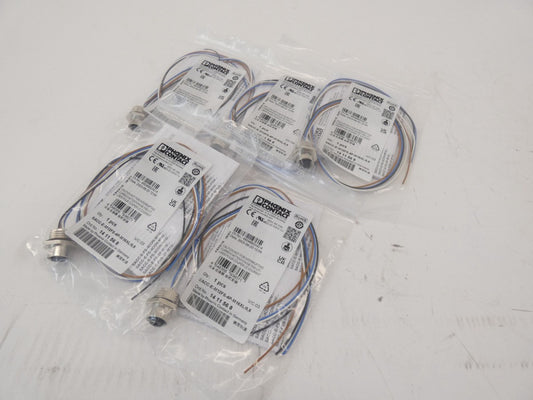 *Lot of 5* Phoenix Contact 1411568 Connector M12 250V 4A Front Mounting - NEW...