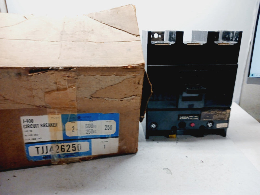 NEW GENERAL ELECTRIC TJJ426250 250 AMP CIRCUIT BREAKER 2 POLE 600 VAC 250 VDC