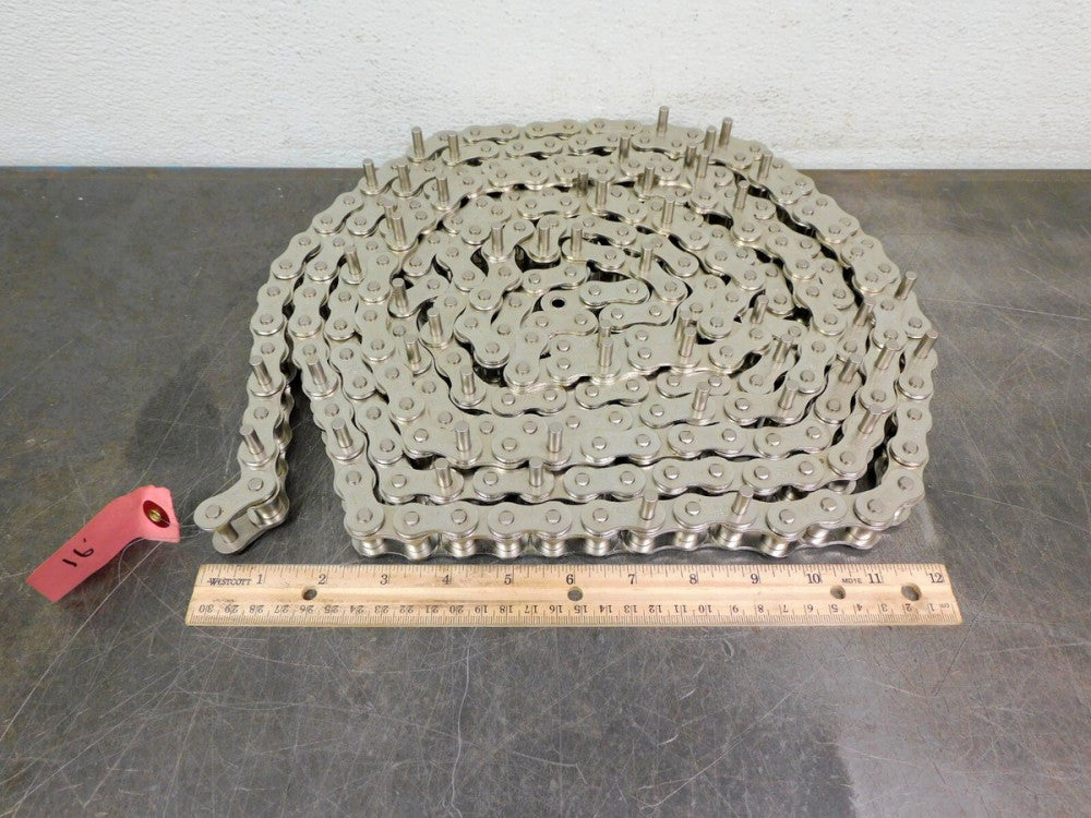 Tsubaki 60NP Nickel Plated RS60 Roller Chain Conveyor 3/4" Pitch RC60 16 Feet