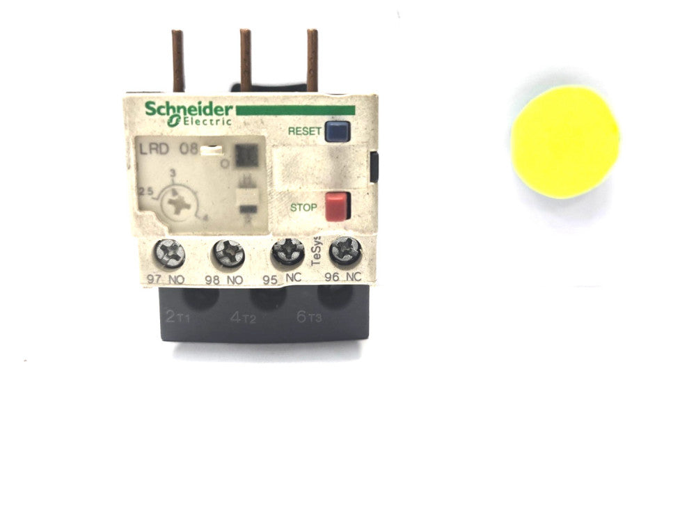 SCHNEIDER ELECTRIC THERMAL OVERLOAD RELAY LRD08 2.5-4AMP 3 POLE 600V