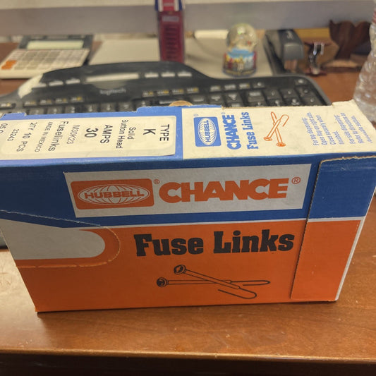 (2 PC LOT) NEW HUBBELL CHANCE M30K23 FUSE LINK 30A 30 AMP *FREE SHIPPING*