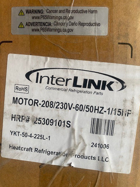 Heatcraft 25309101S Condenser Fan Motor, 208-230V