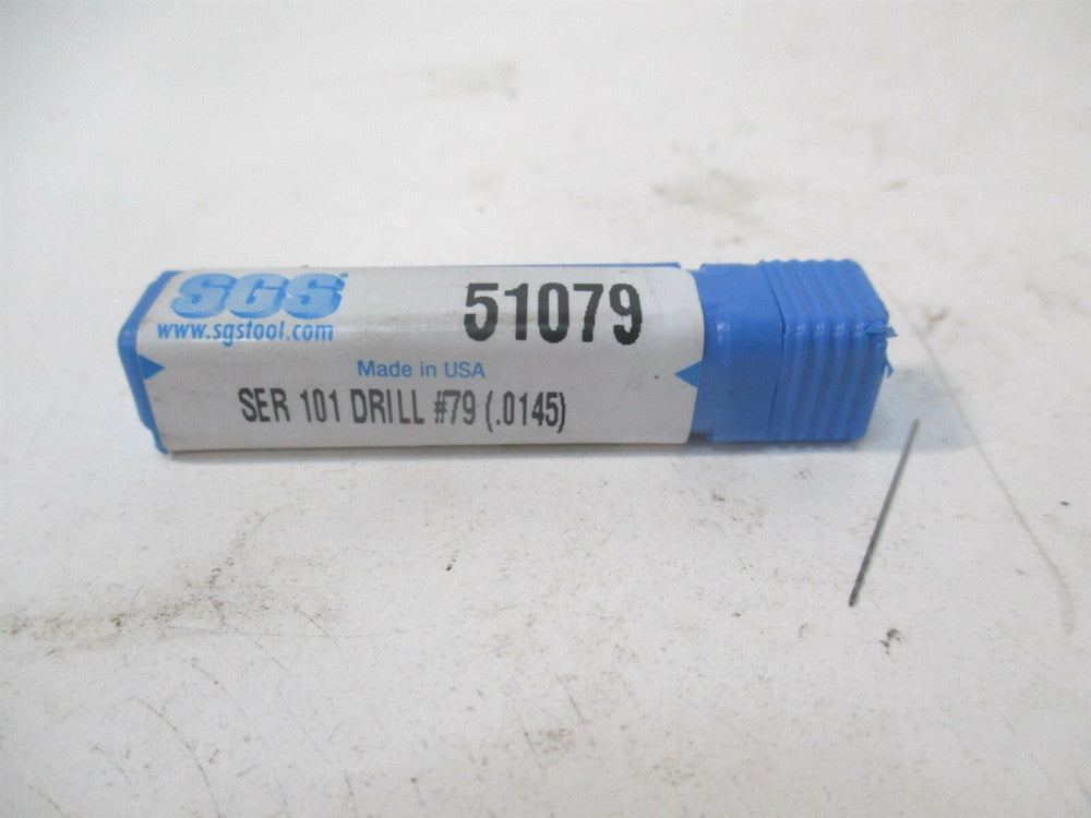 SGS (51079) #79 118° Solid Carbide Bright Finish Faceted Point RH Jobber Drill 