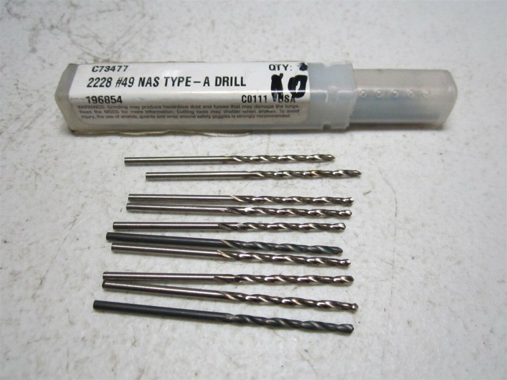 Cleveland (57319) #49 x 1" x 2" 2228 NAS Type A Drill Bit - Pack of 10
