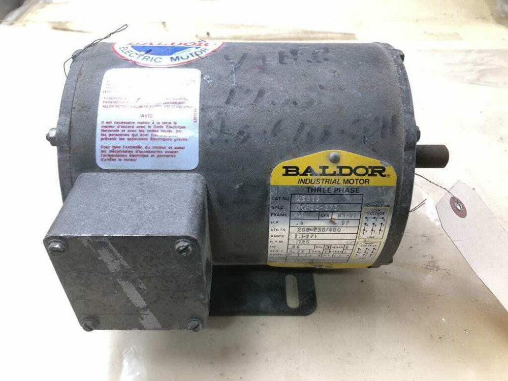 Baldor M3010 1/2HP Electric Motor 1725RPM 208-230/460V 3PH DP