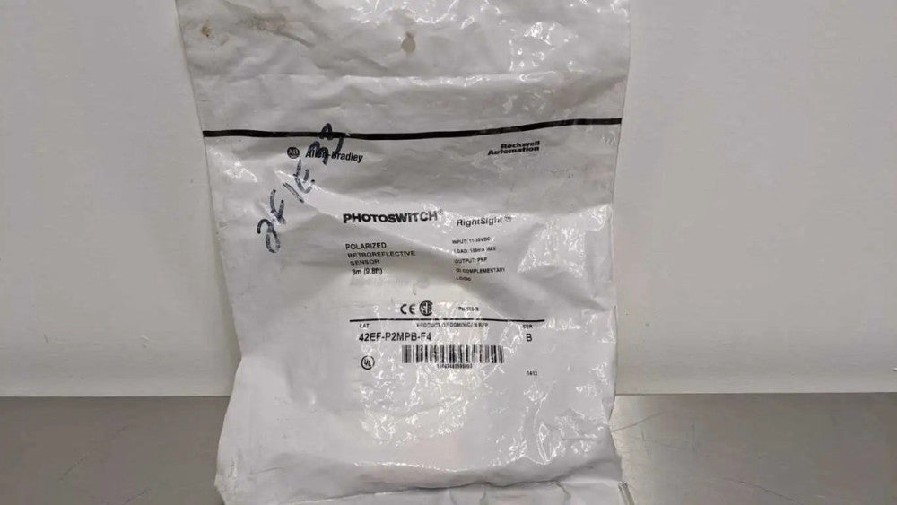Allen-Bradley 42EF-P2MPB-F4 Polarized Retroreflective Sensor Ser B 3m 9.8ft Righ