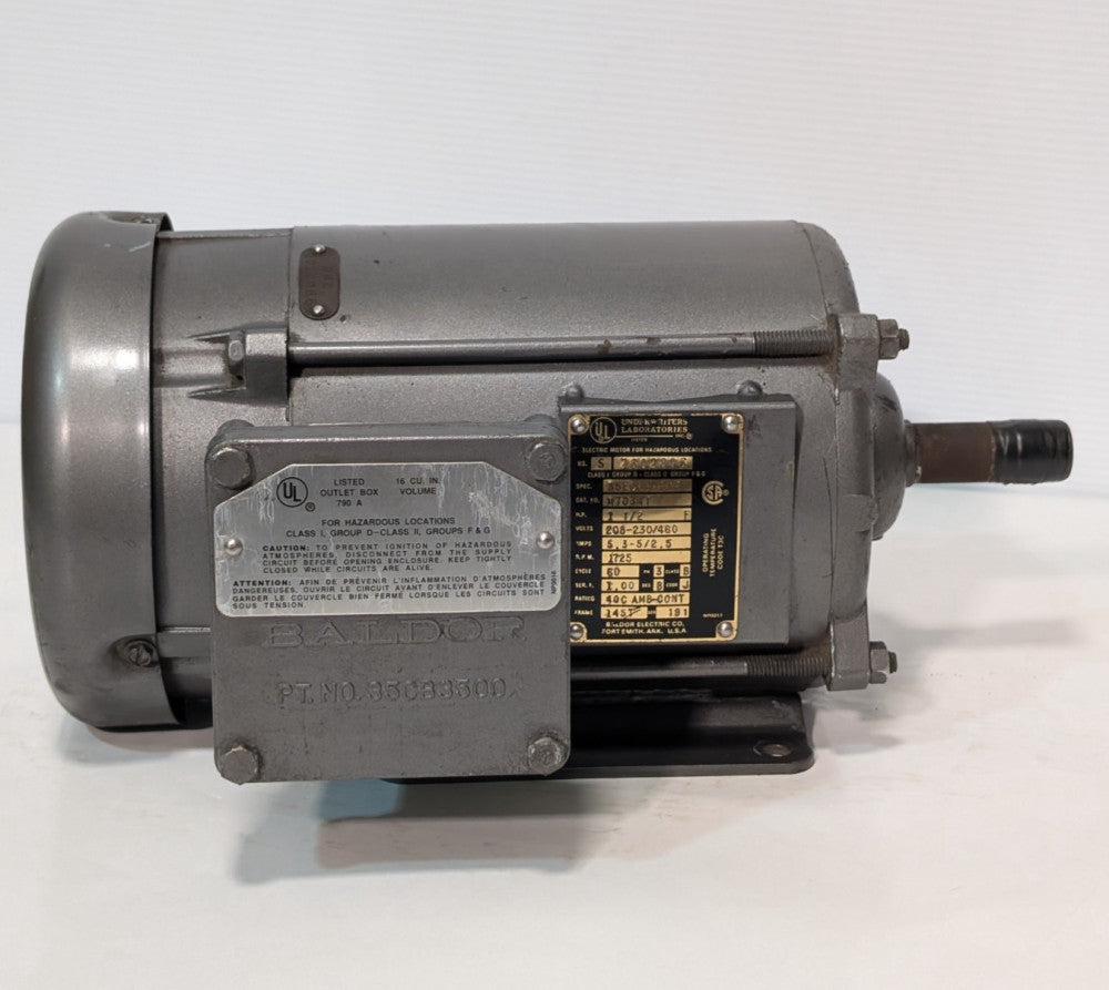 Baldor 35CB3500, M7034T Electric Motor 1.5 HP, 1725 RPM, 208-230/460V