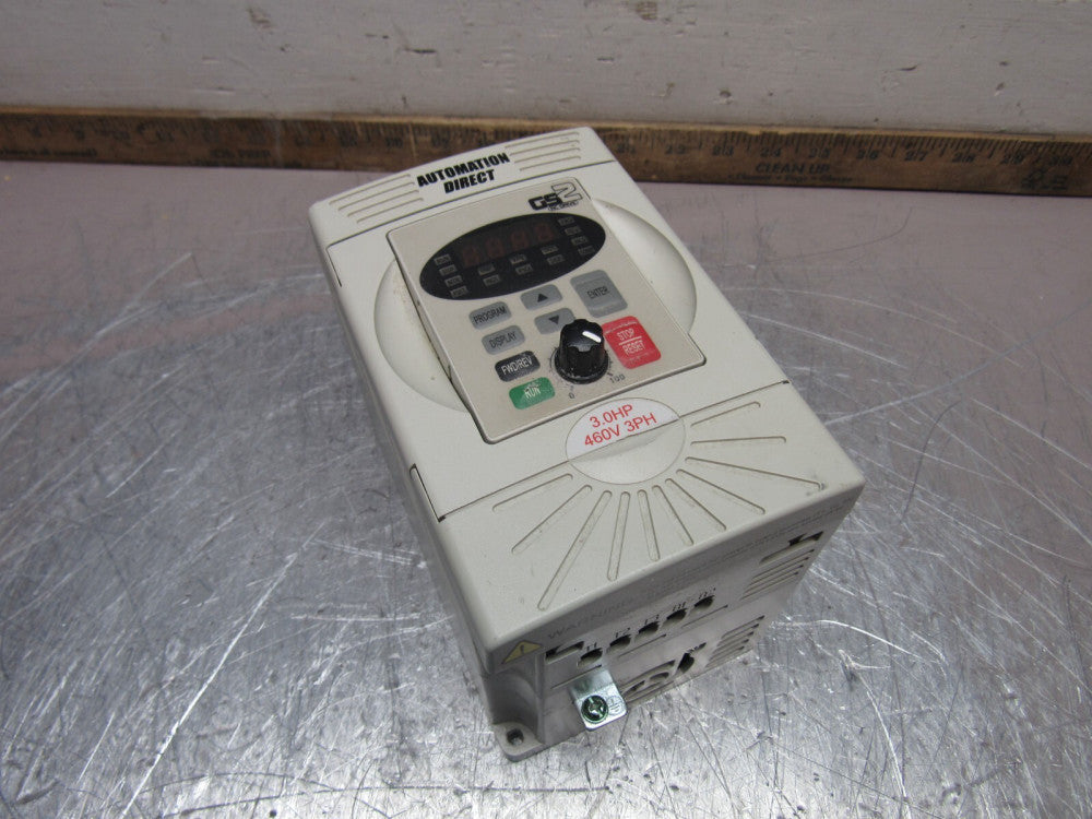 AUTOMATION DIRECT GS2-43P0 AC DRIVE 3PH 460V 3HP 6A XLNT USED TAKEOUT !! M/O !!