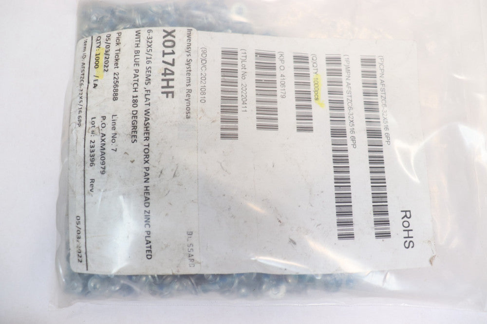 (1000-Pk) Steel Pan Head External Tooth Washers Screws 6-32 x 3/8"