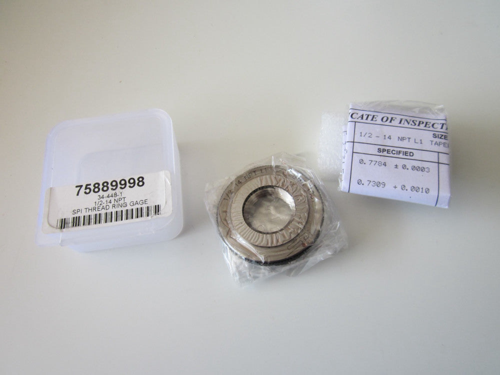NEW SPI 75889998 34-448-1 1/2-14 NPT Thread Ring Gage Oil Hardened Non-Shrinking