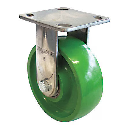 Zoro Select P21rx-U080k-14 Plate Caster,880 Lb. Load,Green Wheel