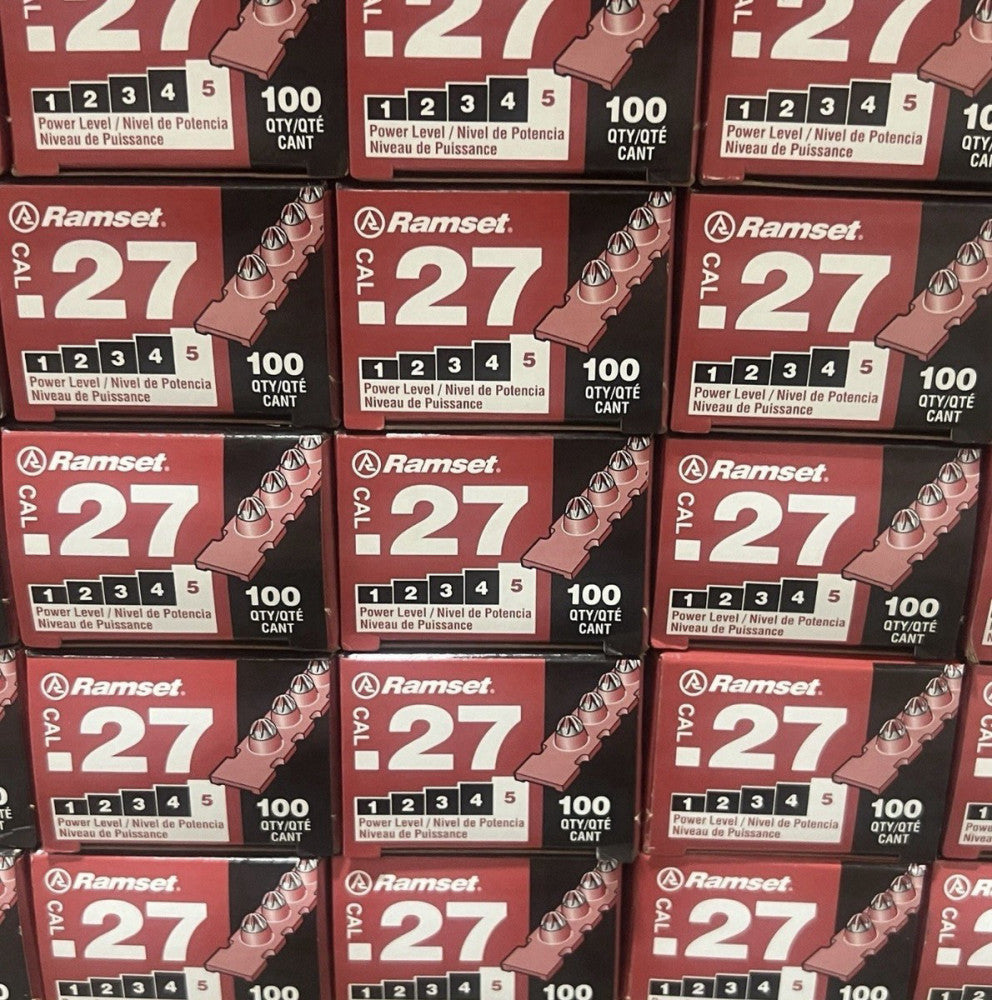 1000 (10 Boxes of 100 Each) Ramset 5RS27 27 Caliber Strip Load Charges Red