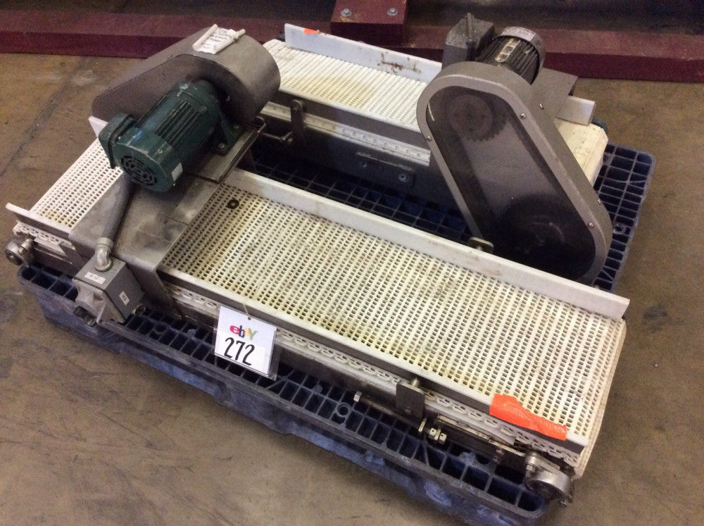 (2) STAINLESS STEEL FRAME BELT CONVEYORS 12"W x 4'L & 3'L