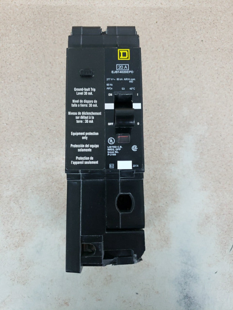New no Box! Square D EJB14020EPD 20A 277V 1 Pole Circuit Breaker CHIPPED
