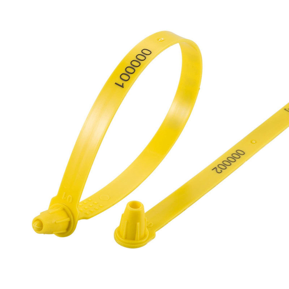 200 Pack Yellow Tie-Lock Plastic Truck Seals Tamper Evident Each Seal is Numb...