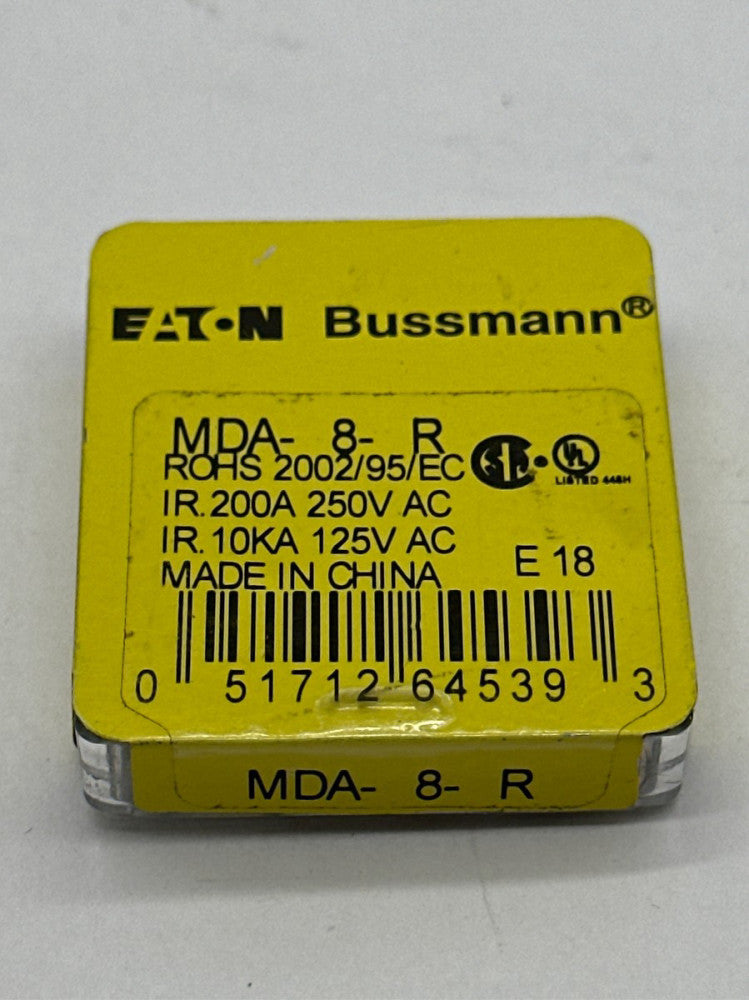 NEW Eaton/Bussmann MDA-8-R Miniature Fuses 250VAC/125VDC 8Amp Lot of 4