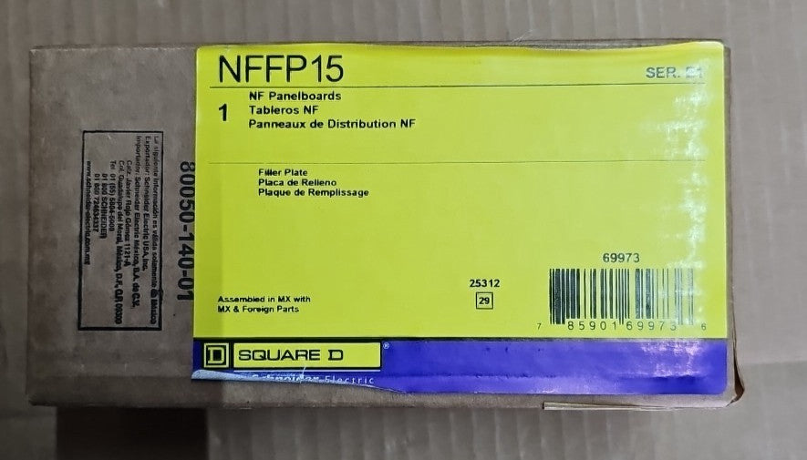 BOX OF 10 SQUARE D NFFP15 Filler Plate Flush