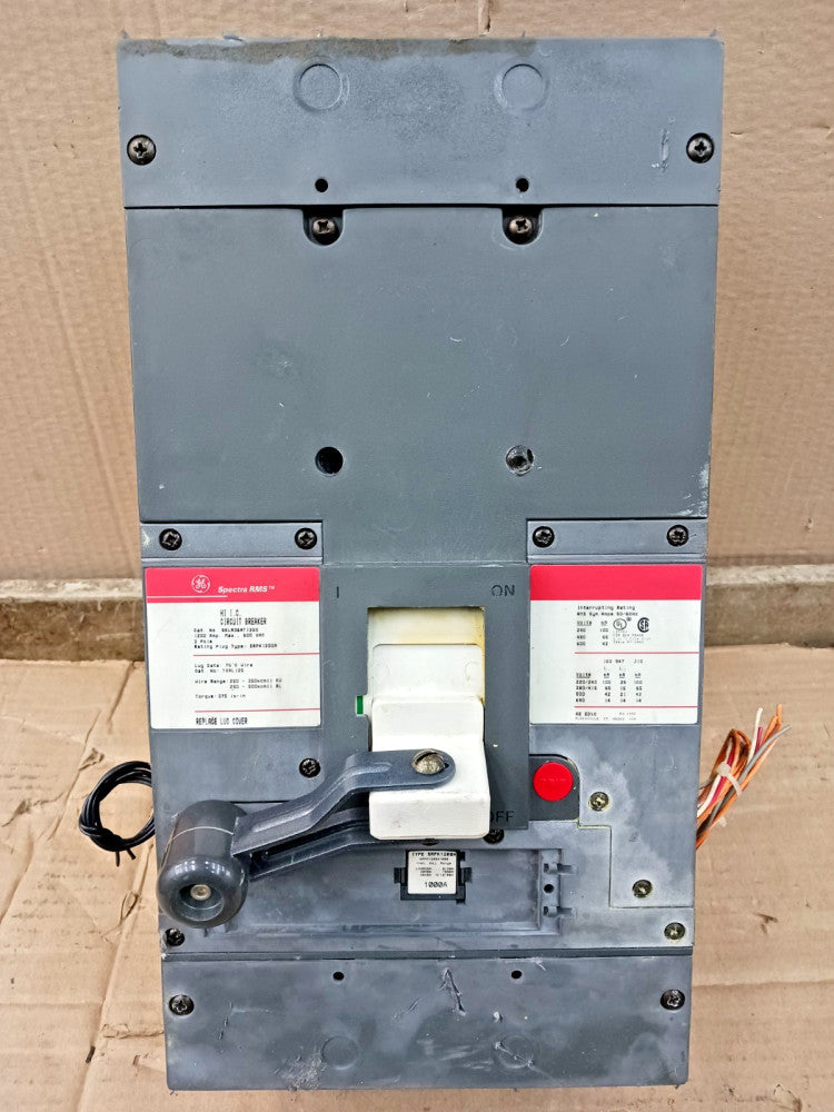 GE 1200 Amp Circuit Breaker 3P 600V SKLA36AT1200 W/ 1000 Amp Trip, Aux & Shunt