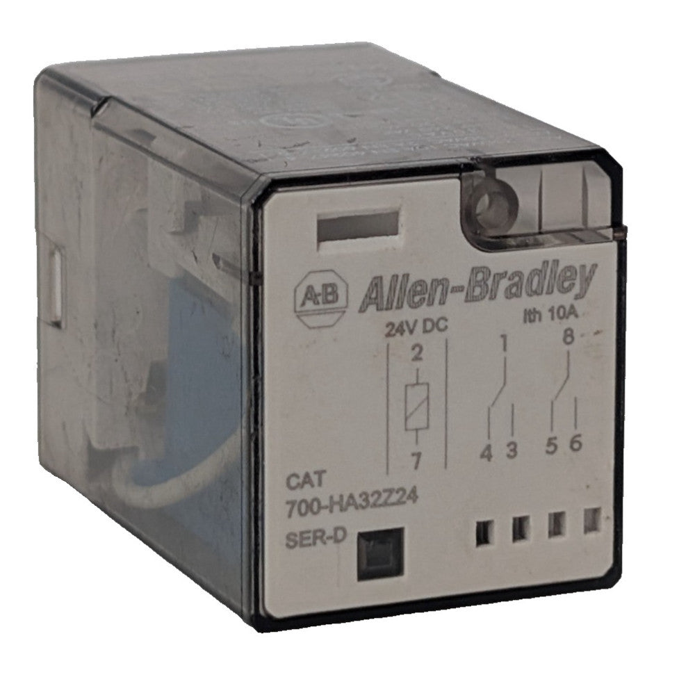 Allen-Bradley 700-HA32Z24 Tube Base Ice Cube Relay, Ser. D, 24 VDC, 10 A, 8-Pin