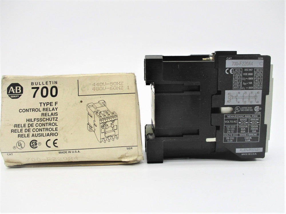 ALLEN BRADLEY 700-F220A4 SER. C 440/480V (GY/BL) NSMP