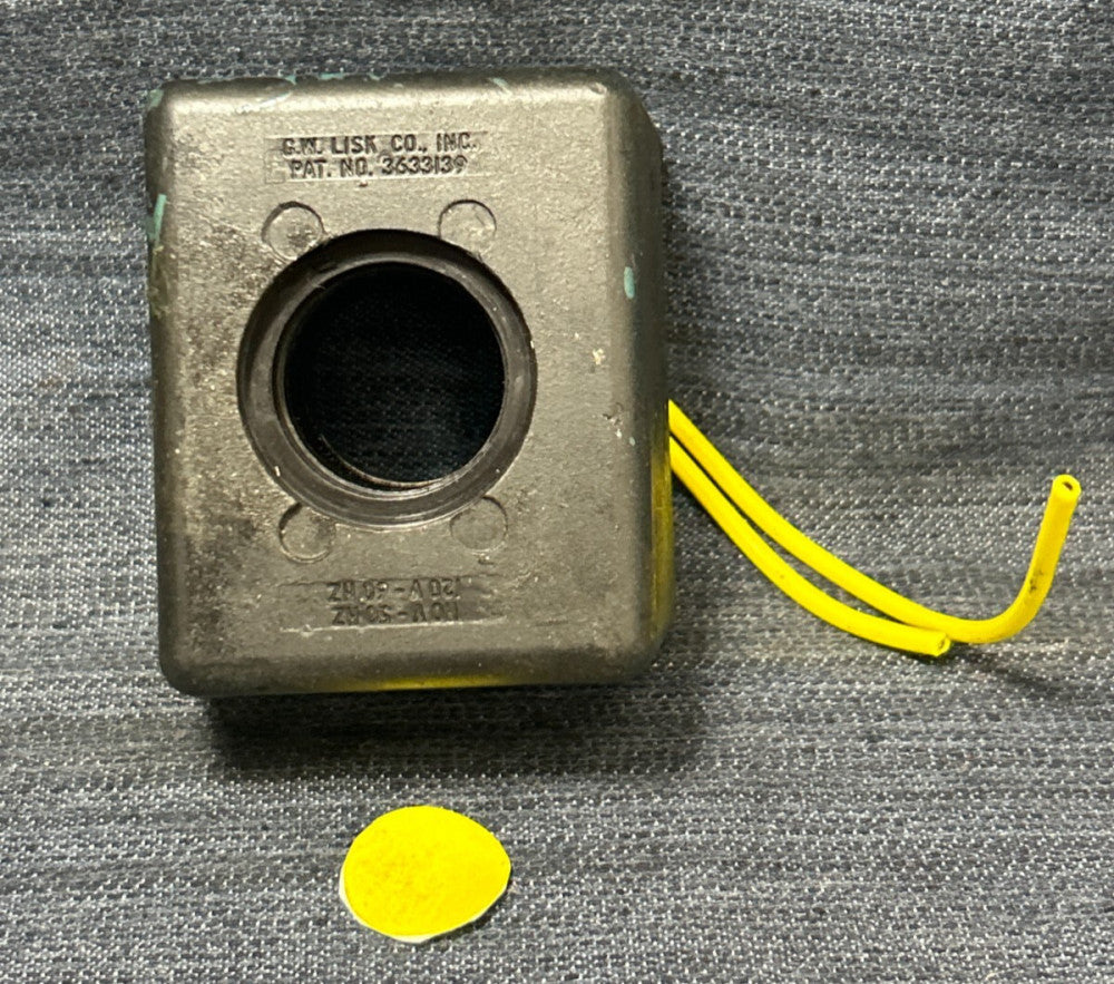 G.W. LISK CO.   SOLENOID COIL PAT NO 3633139   110V 50 HZ  120V 60HZ
