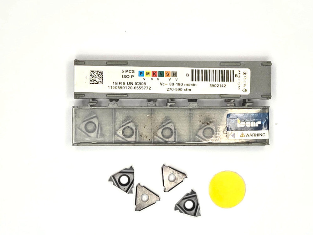 ISCAR*16IR 9 UN IC908*LAYDOWN THREADING INSERT*****LOT OF 9