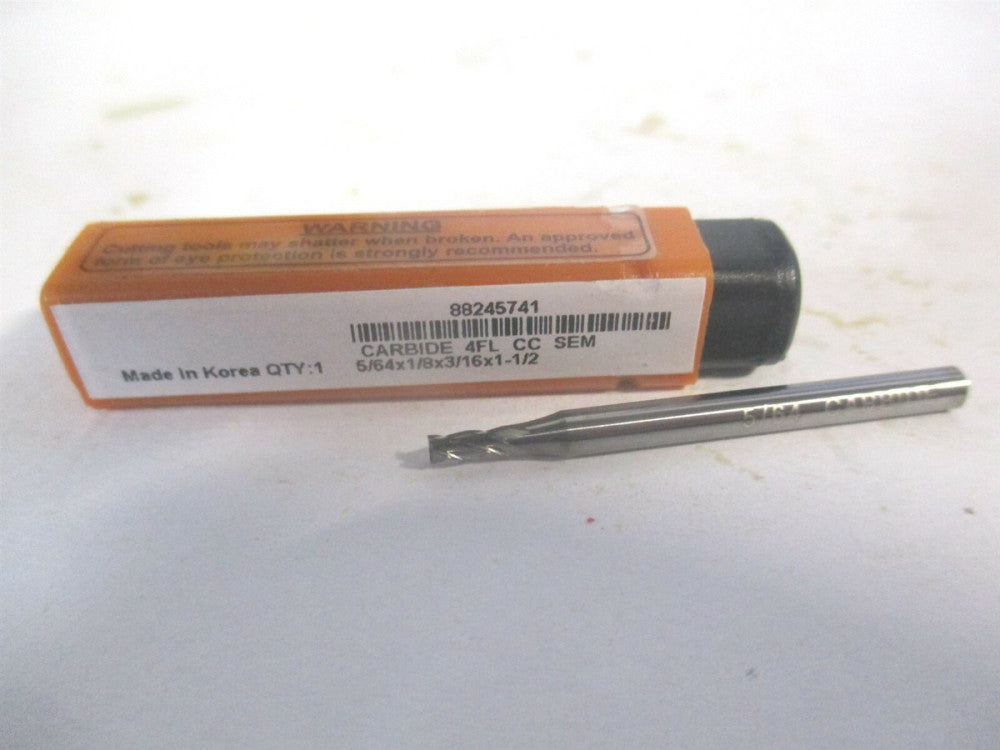 (750033) 5/64" x 3/16" x 1/8" x 1-1/2" OAL 4 Flute Solid Carbide Square End Mill