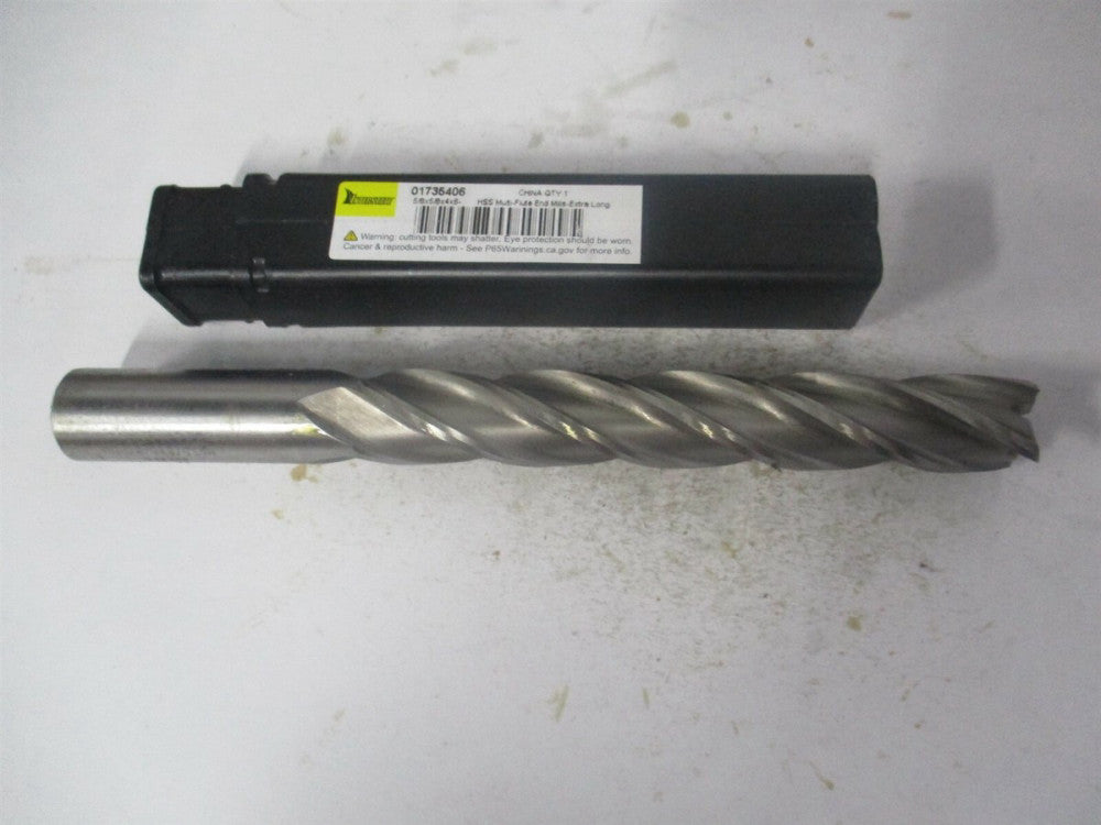 (720-3609) 5/8 x 4" x 5/8" x 6-1/8" OAL High Speed Steel 4 Flute Square End Mill