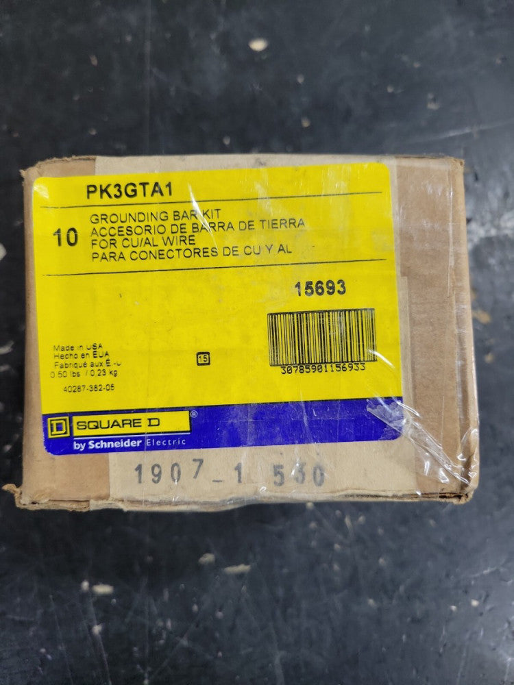 BOX OF 10 SQUARE D PK3GTA1 Ground Bar Kit,70A,3 Terminals