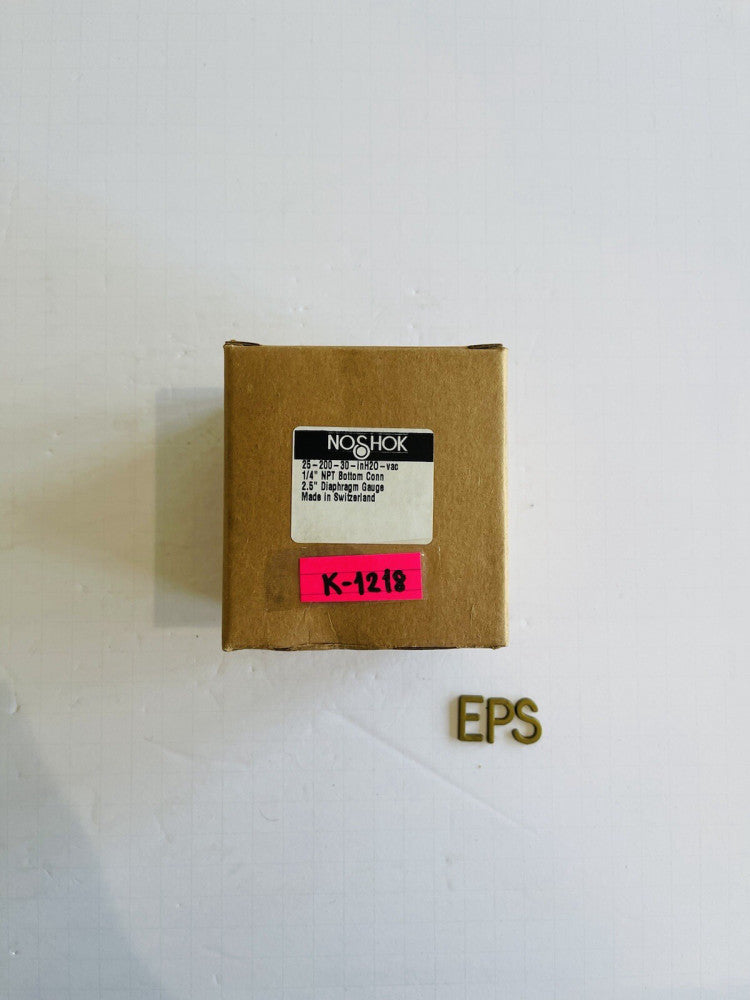 No Shok 25-200-30-inH2O-vac, 2.5" Pressure Gauge, 0 to -30 #K-1218