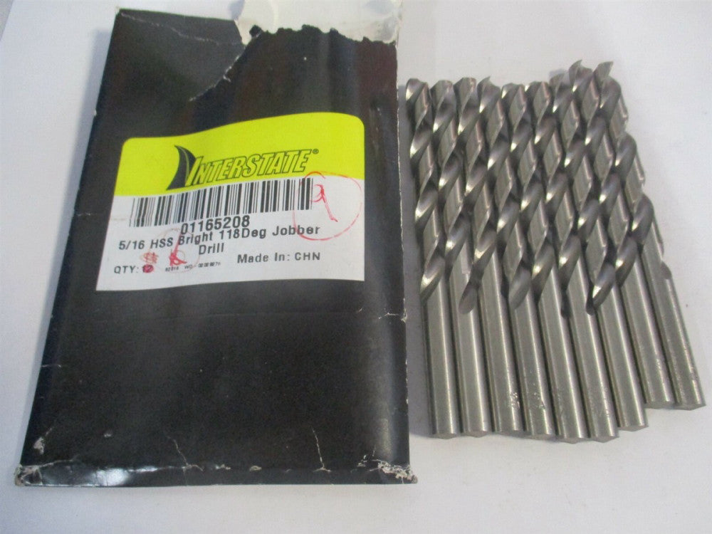 (01165208) 5/16" x 3-3/16" x 4-1/2" OAL 118° HSS Jobber Drill - Pack of 9