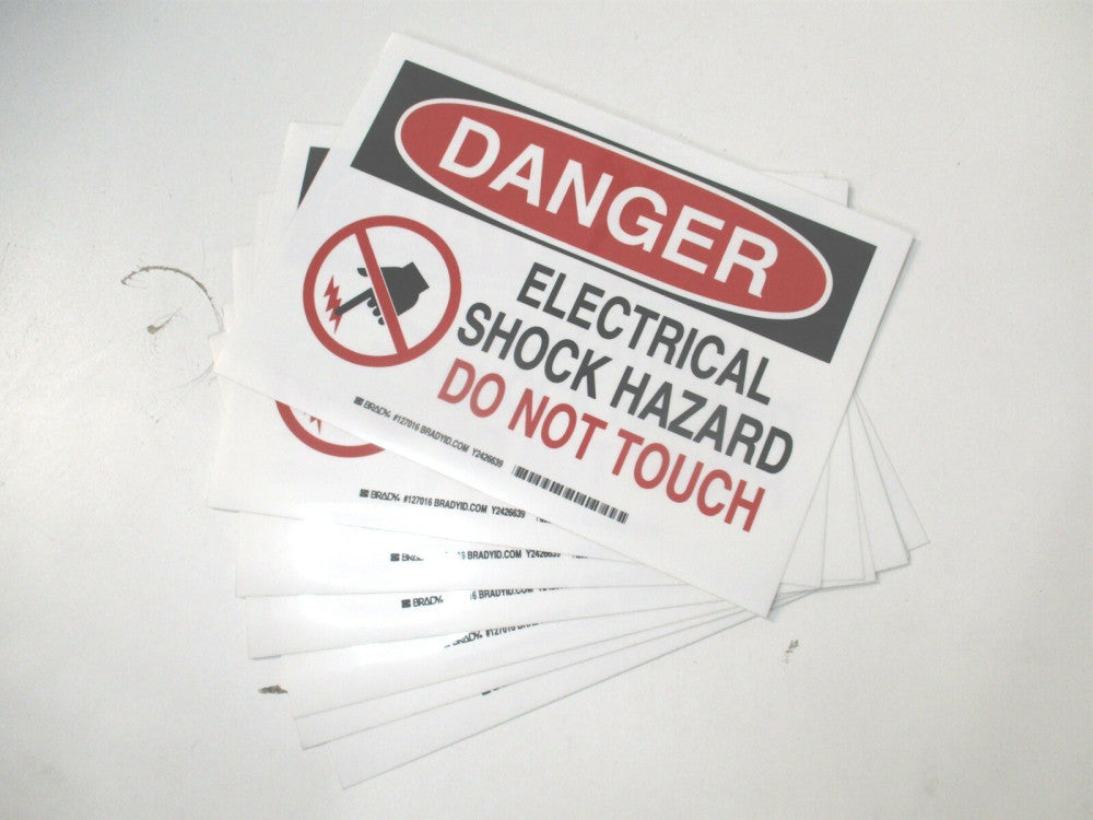 Brady (127016) 7" x 10" Electrical Shock Hazard Do Not Touch Sign - Lot of 7