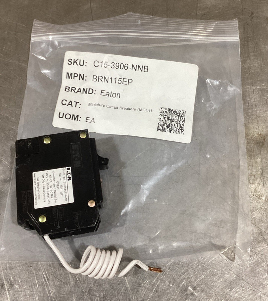 Eaton NSB BRN115EP Miniature Circuit Breakers (MCBs) BR 1P 15A 120V 50/60Hz 1Ph
