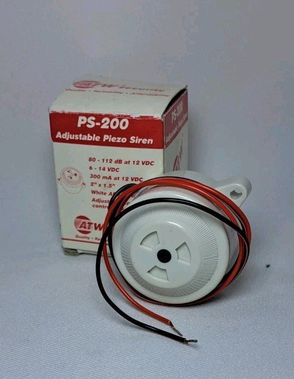 ATW PS-200 Single Tone Adjustable Piezo Siren Warble Tone White