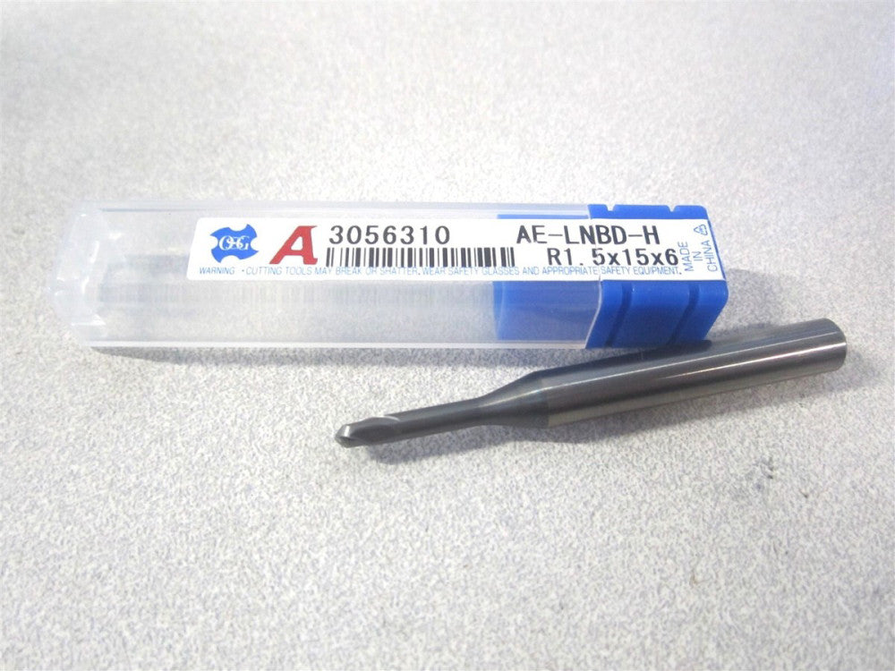 OSG (3056310) 3.00mm x 2.40mm x 6.00mm x 55.00mm Solid Carbide 2Fl Ball End Mill