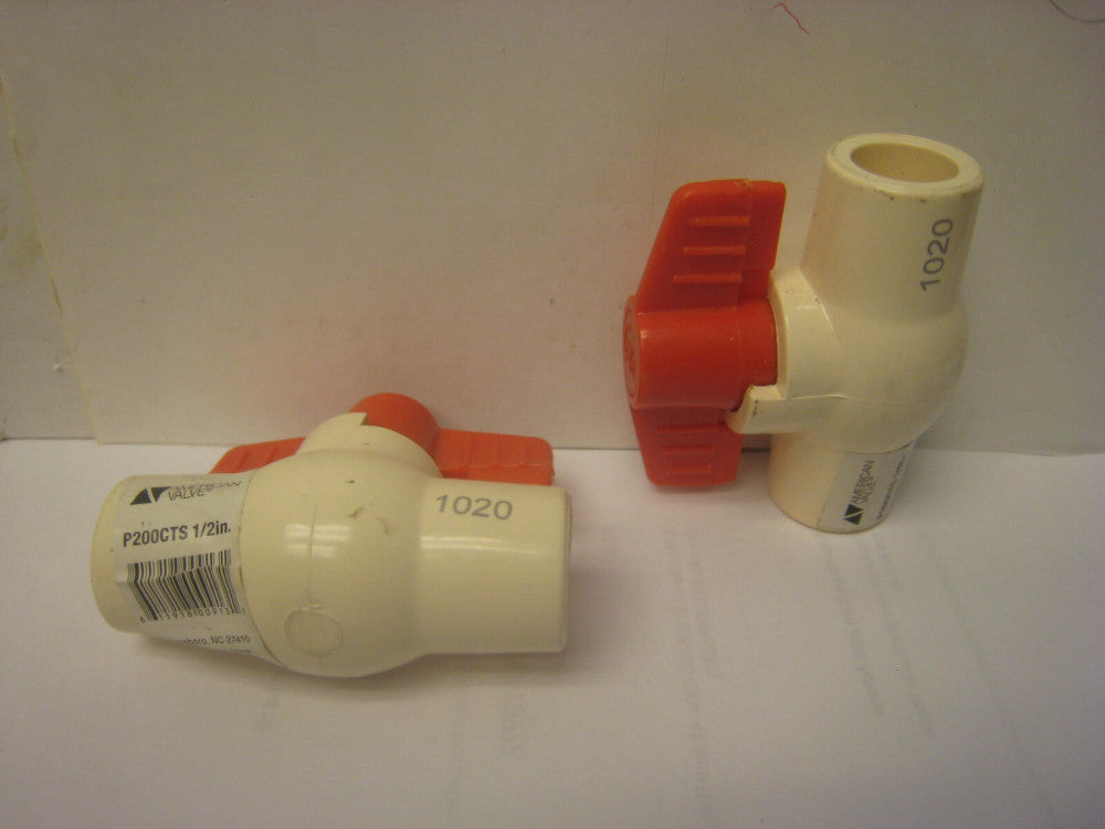 2 yes 2 AMERICAN VALVE P200CTS  1/2" CPVC Socket  Slip x Slip Ball Valve solvent