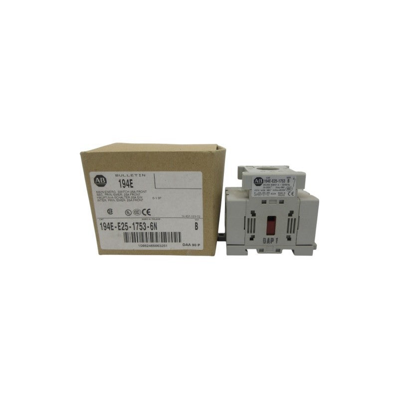 ALLEN BRADLEY 194E-E25-1753-6N SER. B 25A (BR/WH) NSMP