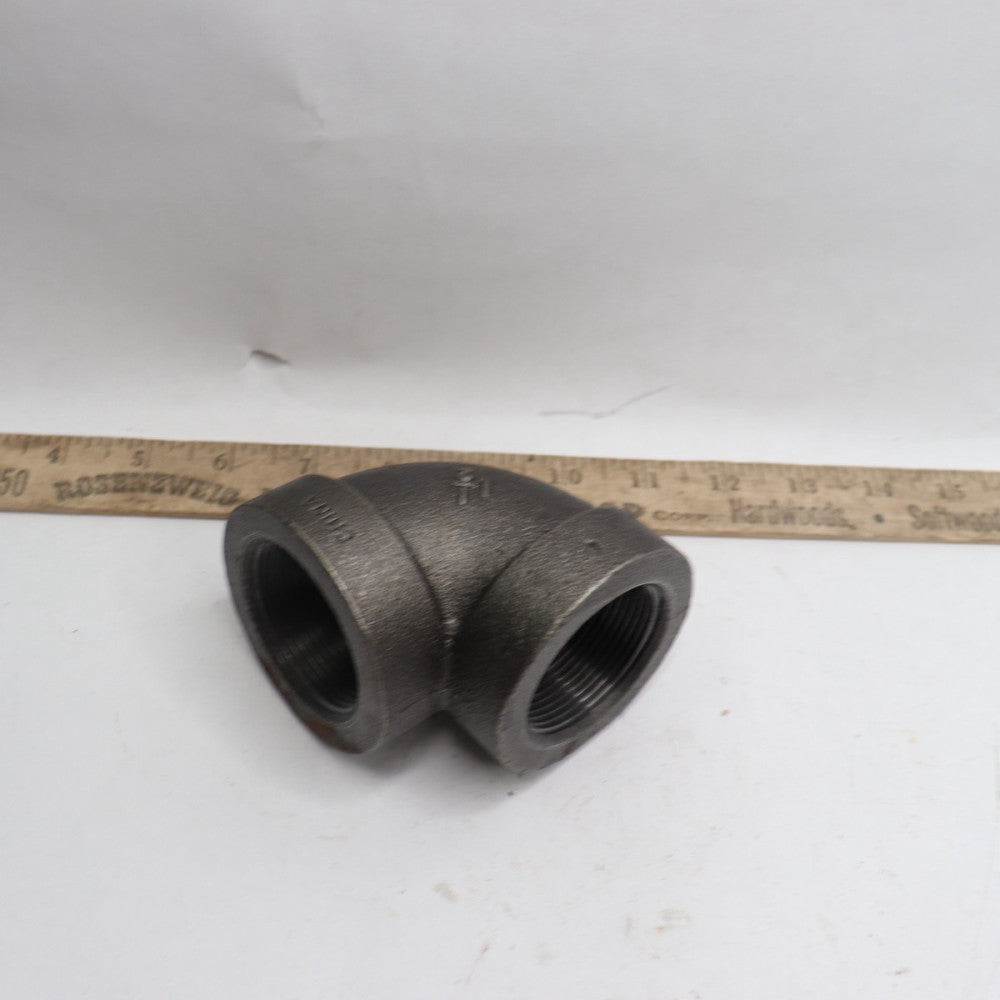 Threaded 90-Deg Elbow Black Malleable Iron Class 300 1-1/2" 36996825 - Rusted