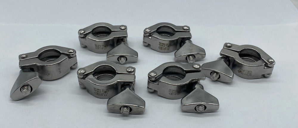 NEW Unbranded 63-04 Stainless Clamps with Wing Nut 1/2-3/4"  HT 05L933 Lot of 6