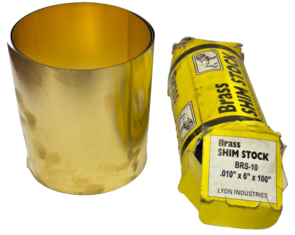 LYON INDUSTRIES BRASS SHIM STOCK BRS-10 0.10"X6"X100"