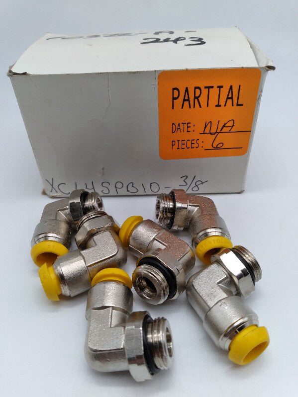 NEW Unbranded XC64SPB10-3/8 90 Degree Male Elbow Fitting 3/8" Lot of 6