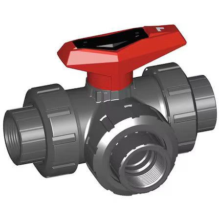 Gf Piping Systems 161543106 1-1/2" Fnpt Pvc Ball Valve 3-Way True Union