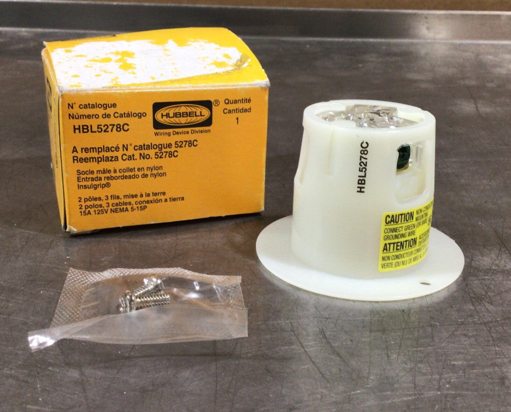 Hubbell Hbl5278c Flanged Inlet, Panel Mount, Inlet Outlet With Box