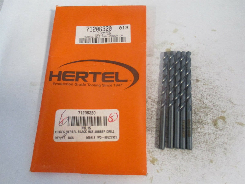 (71206320) #15 x 2-3/16 x 3-3/8 118° High Speed Steel Jobber Drill - Pack of 5