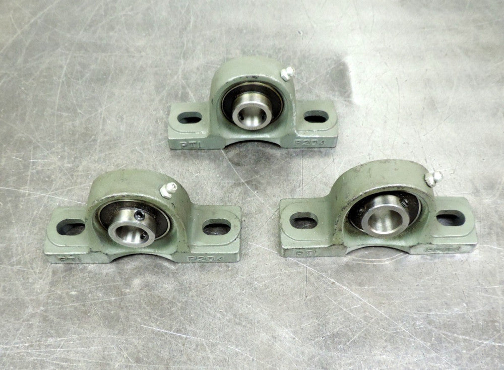 PTI P204 Pillow Block 20mm Lot of Three (3)