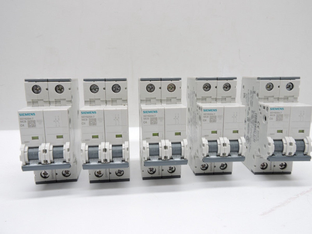 (5) Siemens 5SY6 204-7 Miniature Circuit Breaker 2 Pole- NEW