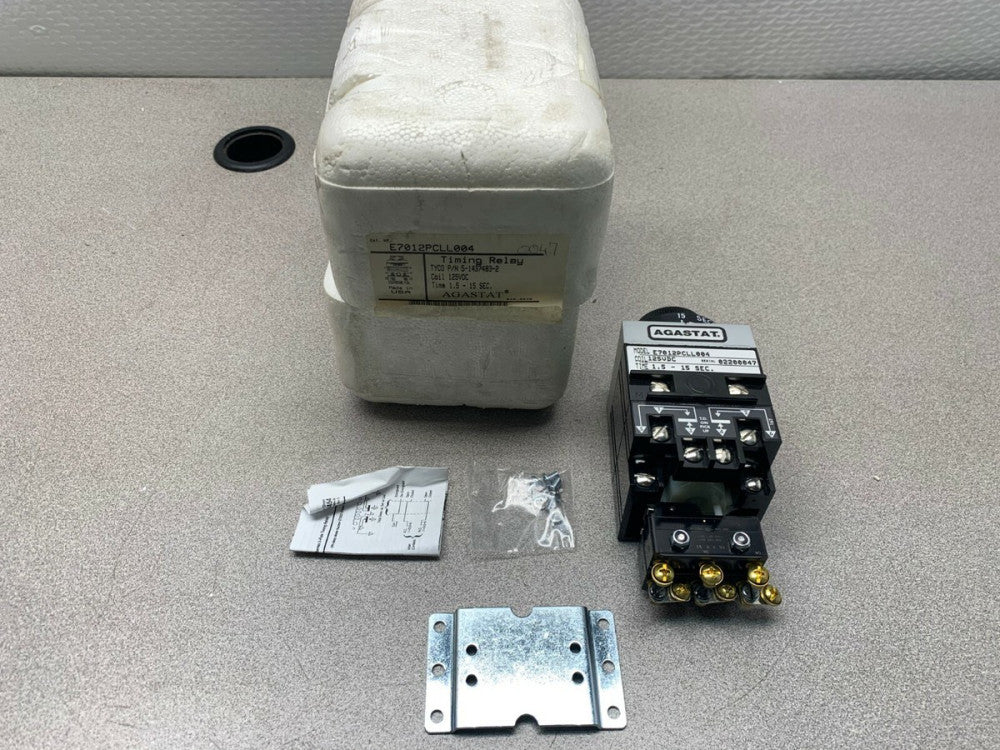 NEW AGASTAT 125VDC. TIMER 1.5-15 SEC. TIMING RELAY E7012PCLL004